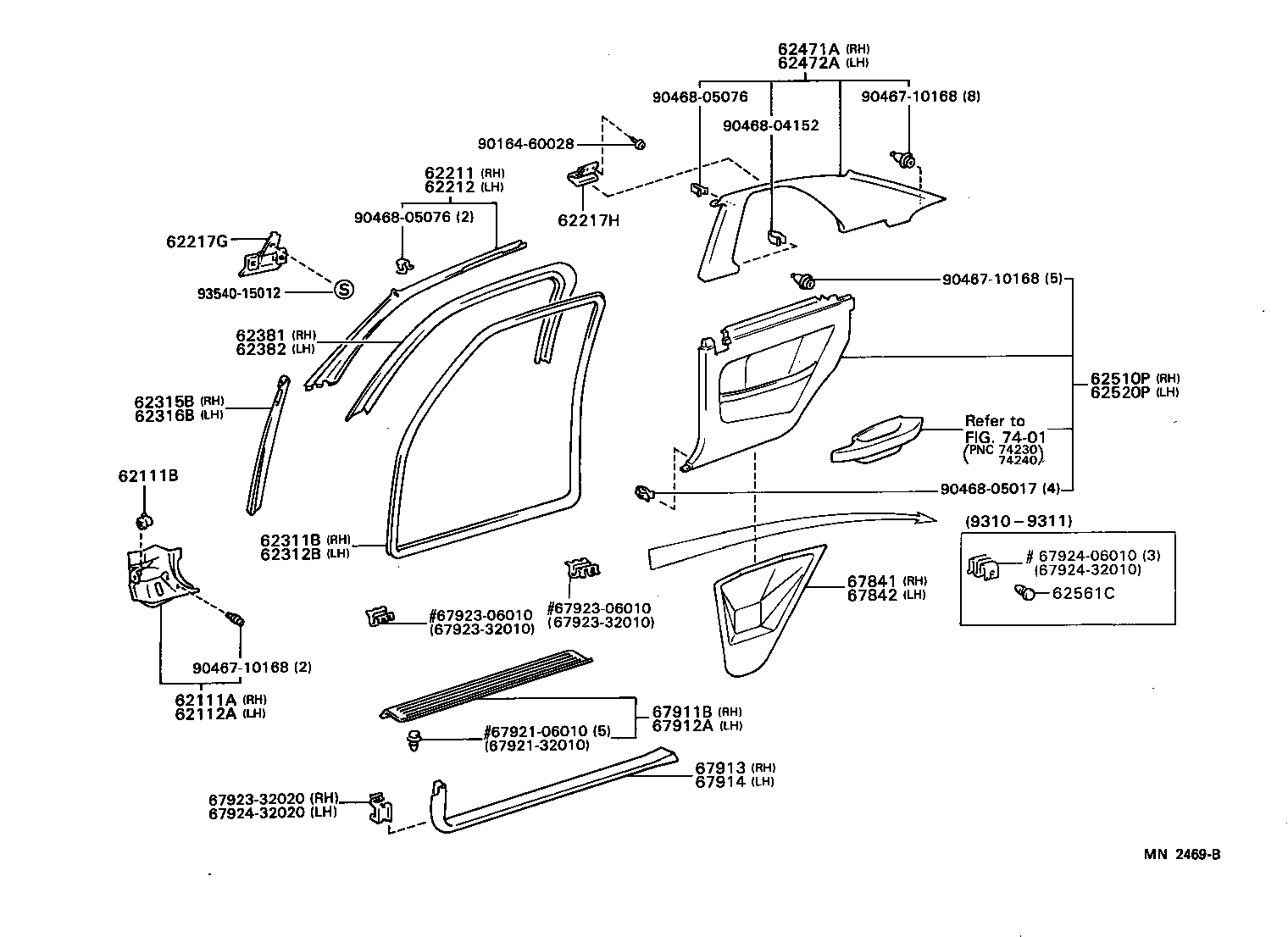 62311-AA010 WEATHERSTRIP, FRONT DOOR OPENING TRIM, RH product image