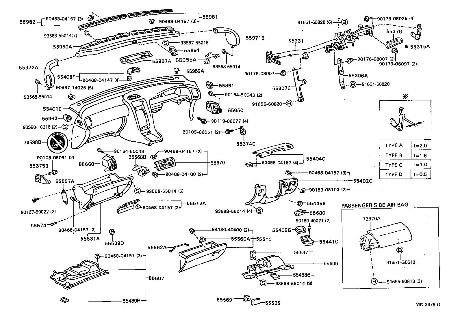 55307-30140 BRACE SUB-ASSY, INSTRUMENT PANEL, NO.2 product image