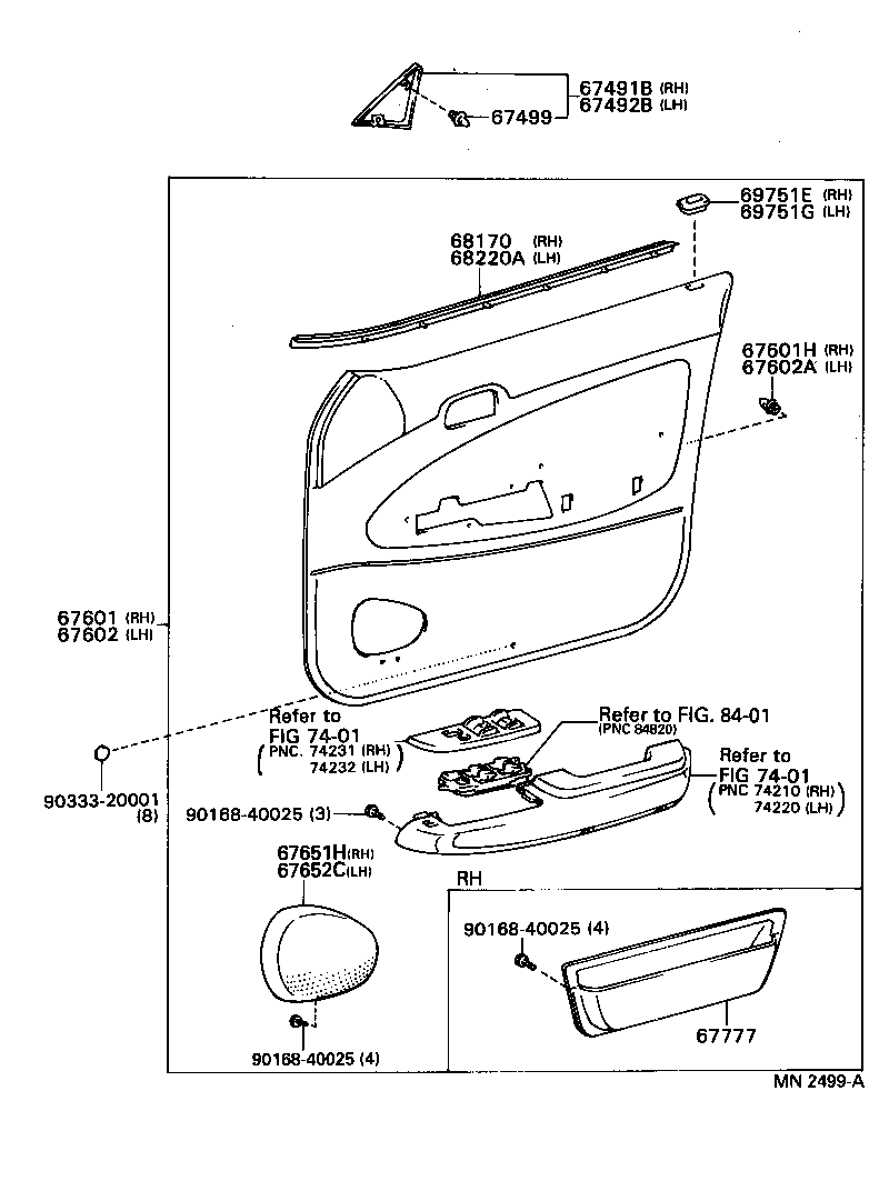 68101-12810 GLASS SUB-ASSY, FRONT DOOR, RH product image