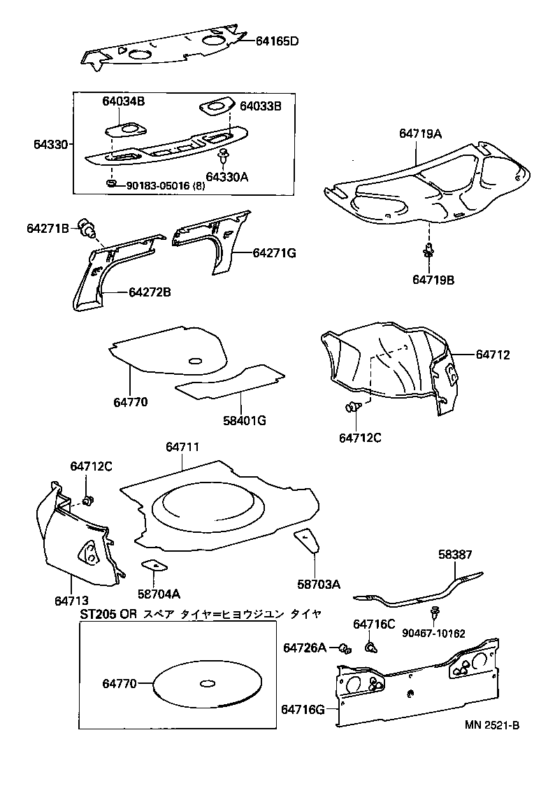 64165-20100 COVER, UPPER BACK PANEL HOLE, NO.1 product image