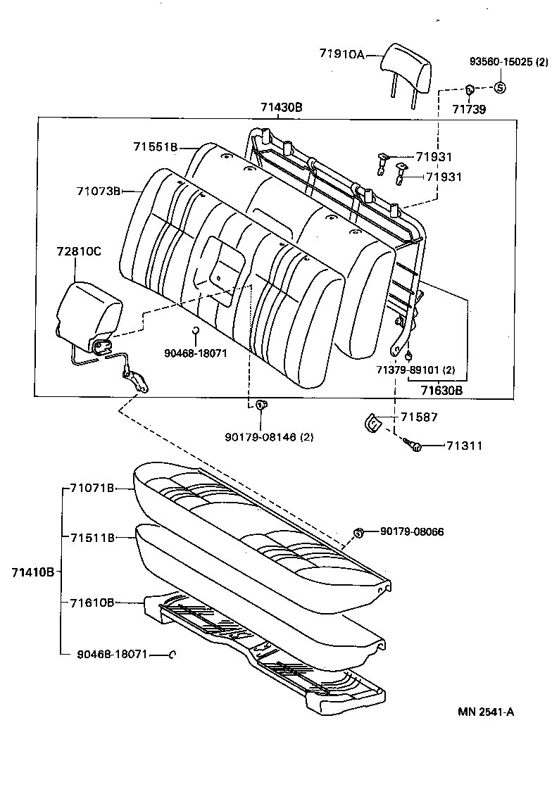 71620-34020 SPRING ASSY, FRONT SEAT CUSHION, LH(FOR SEPARATE TYPE) product image
