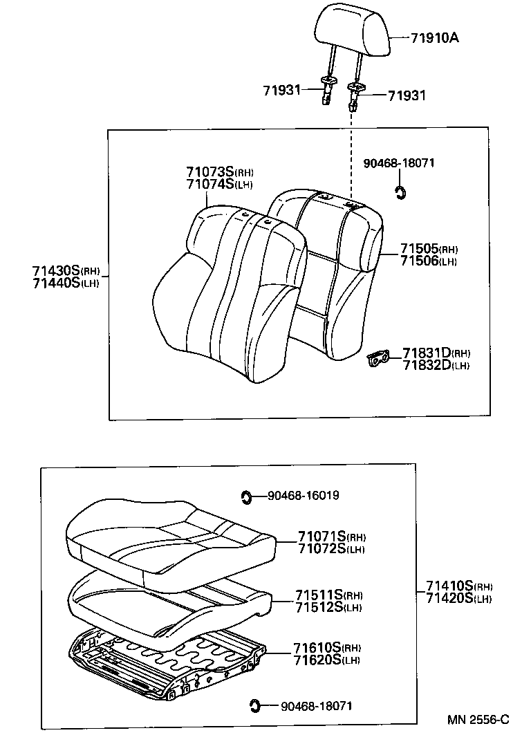 Toyota 71073-2G360-C0 COVER, FRONT SEAT BACK, RH(FOR SEPARATE TYPE)