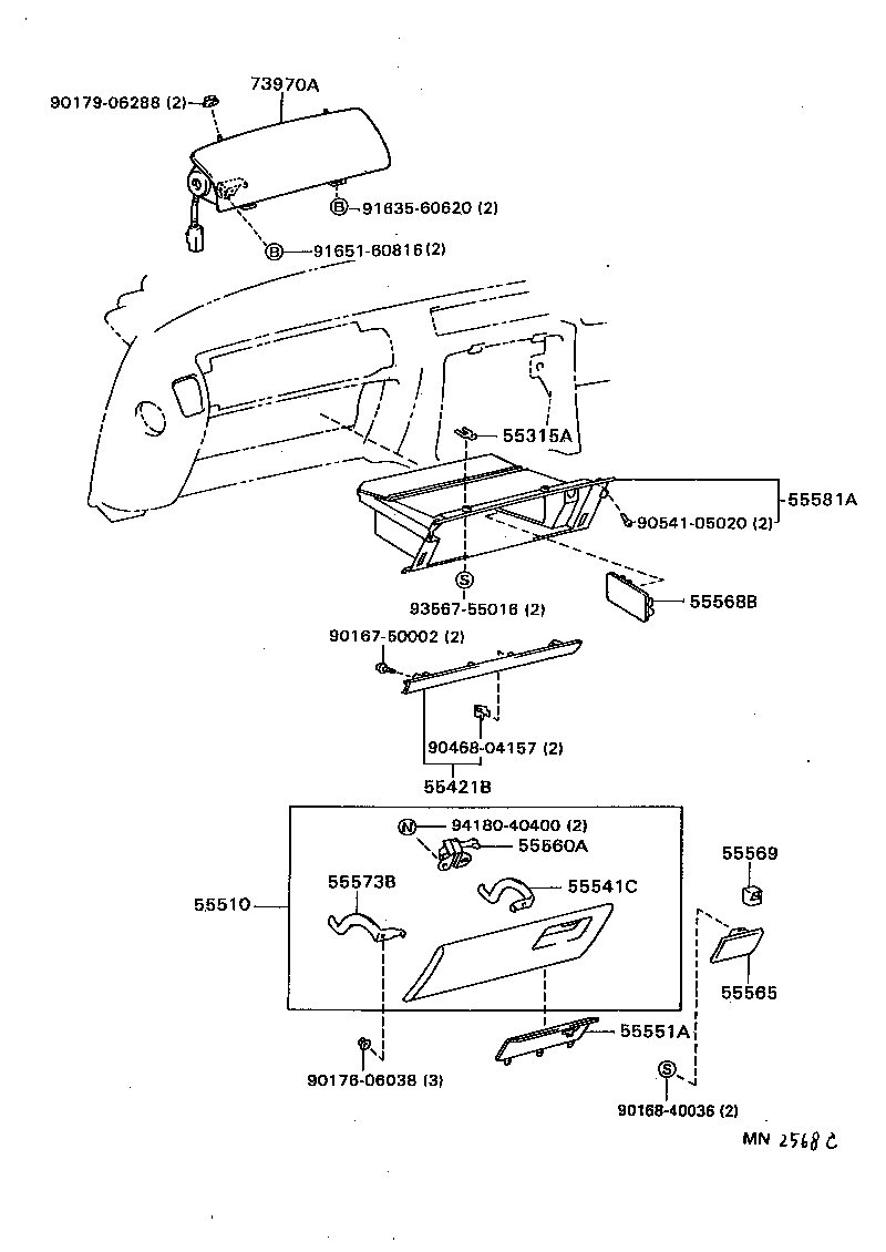 55374-33040 BRACKET, INSTRUMENT PANEL LOWER MOUNTING, NO.1 product image