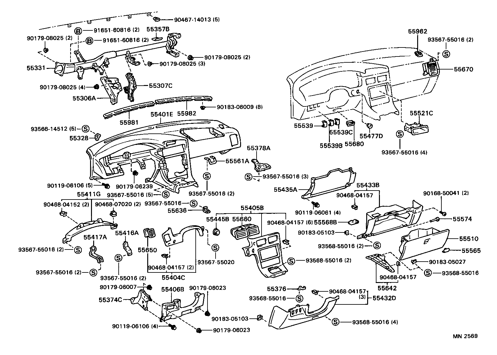 55374-17010 BRACKET, INSTRUMENT PANEL LOWER MOUNTING, NO.1 product image
