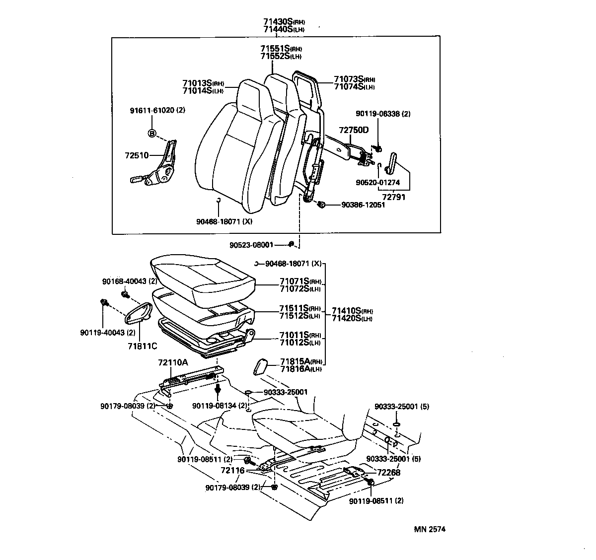 71012-95416 FRAME SUB-ASSY, FRONT SEAT CUSHION, LH product image