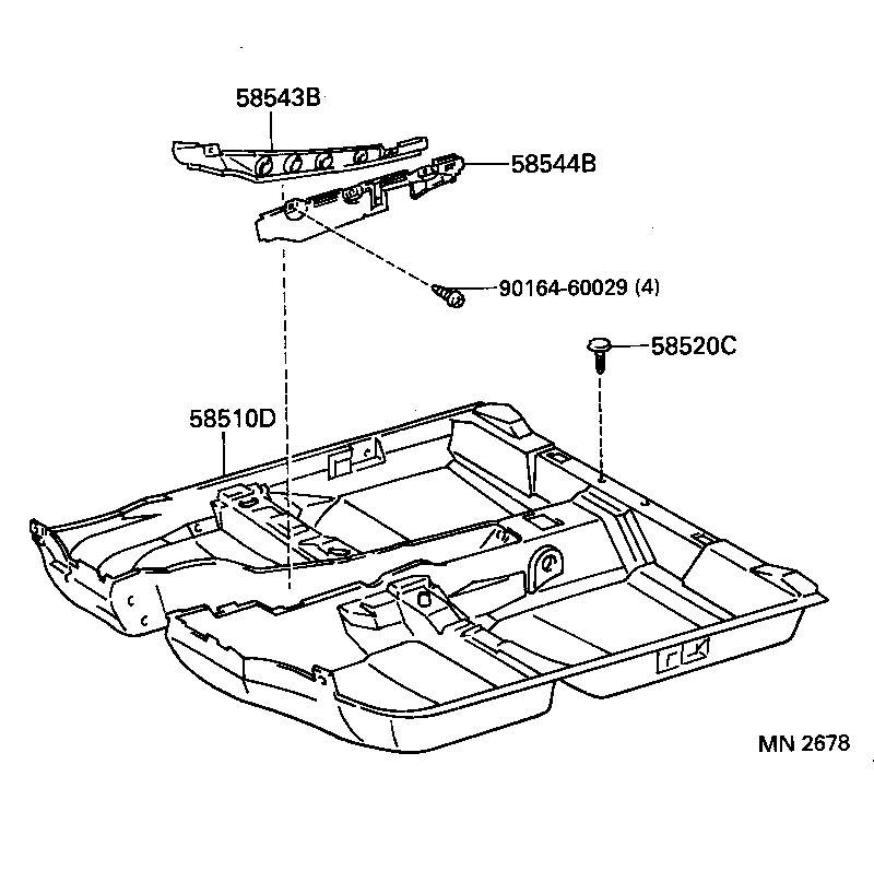58543-32020 BRACKET, FLOOR CARPET, RH product image
