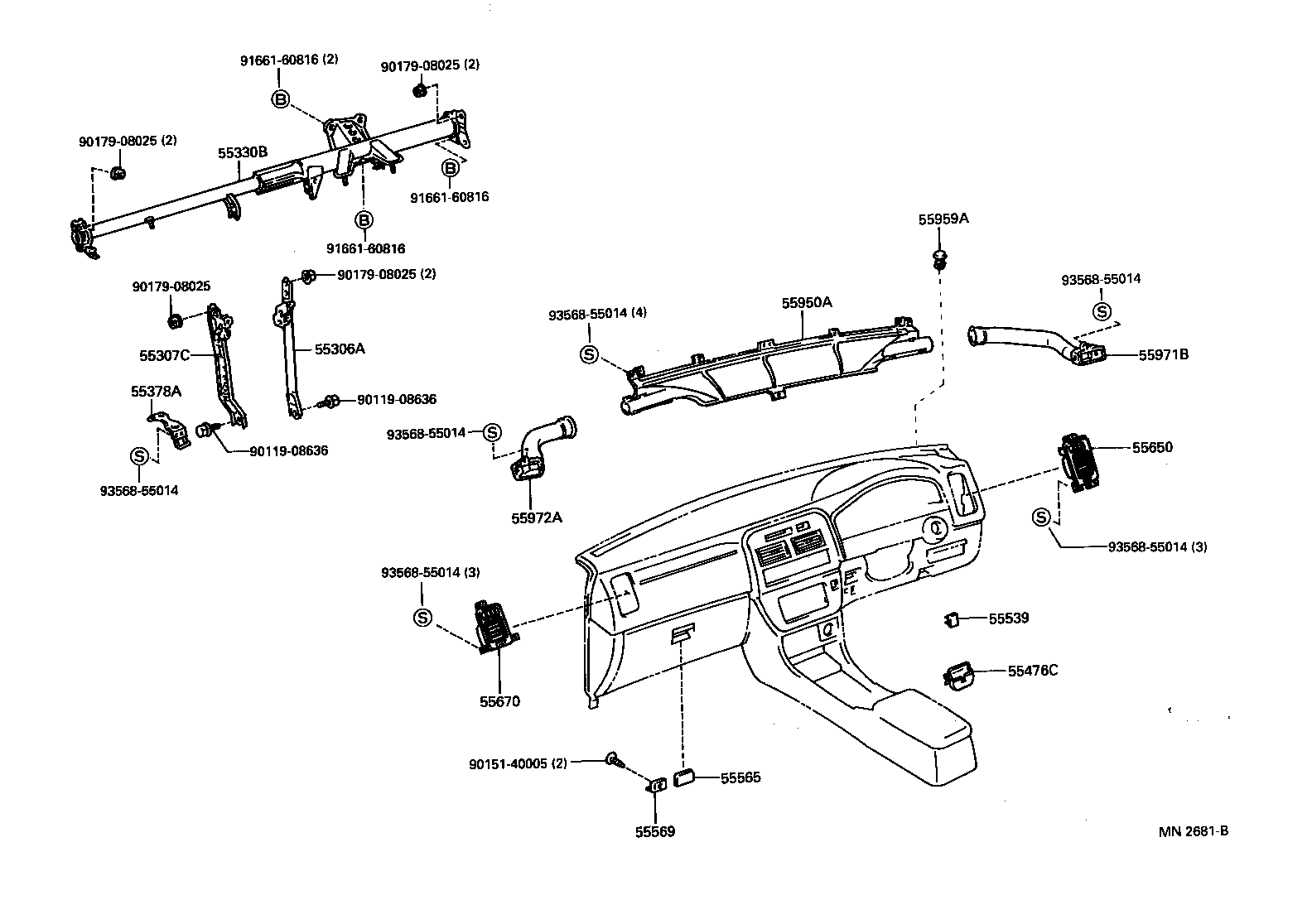 55405-32130 PANEL SUB-ASSY, INSTRUMENT CLUSTER FINISH, CENTER product image