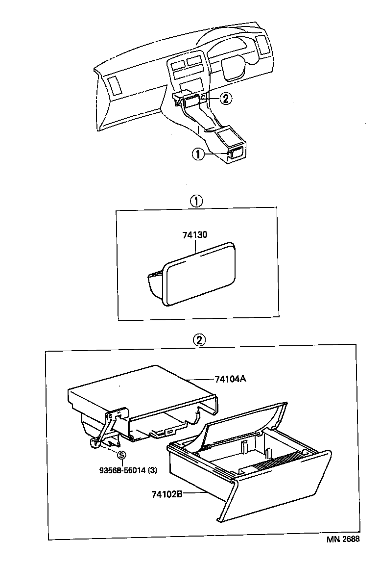 74102-32080-B0 BOX SUB-ASSY, FRONT ASH RECEPTACLE product image