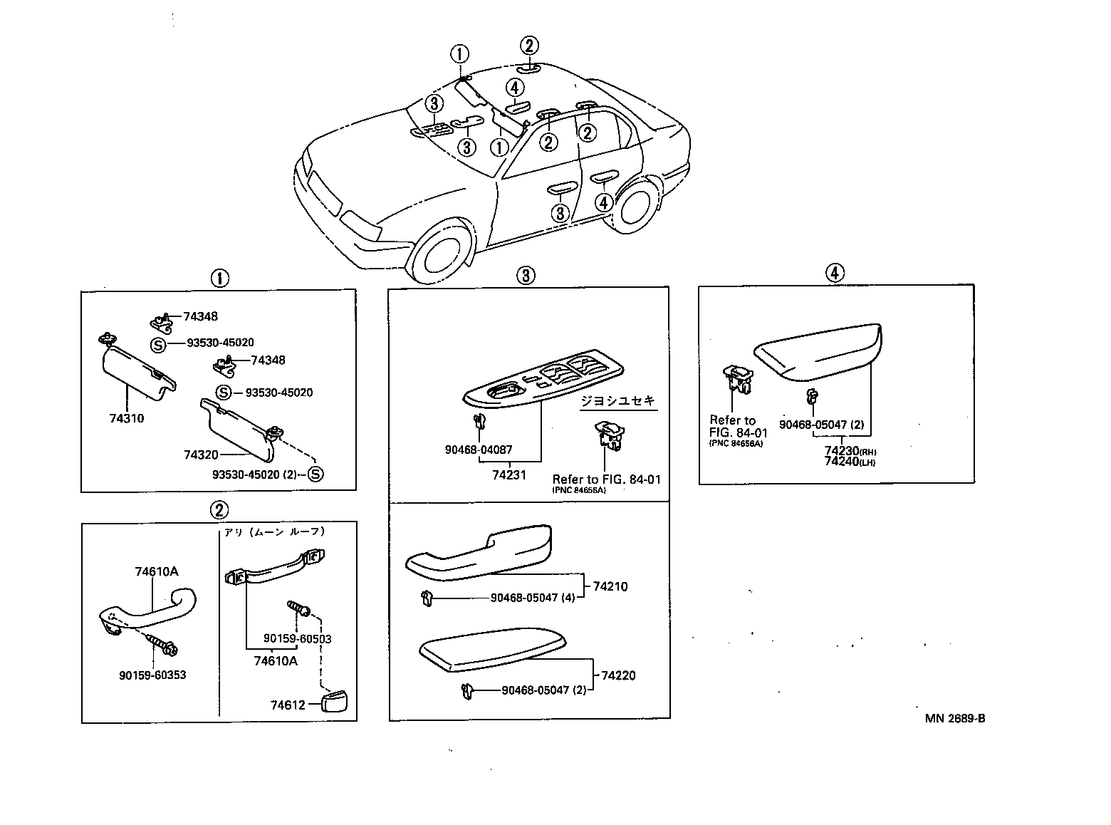 74231-32170 PANEL, FRONT ARMREST BASE, UPPER RH product image