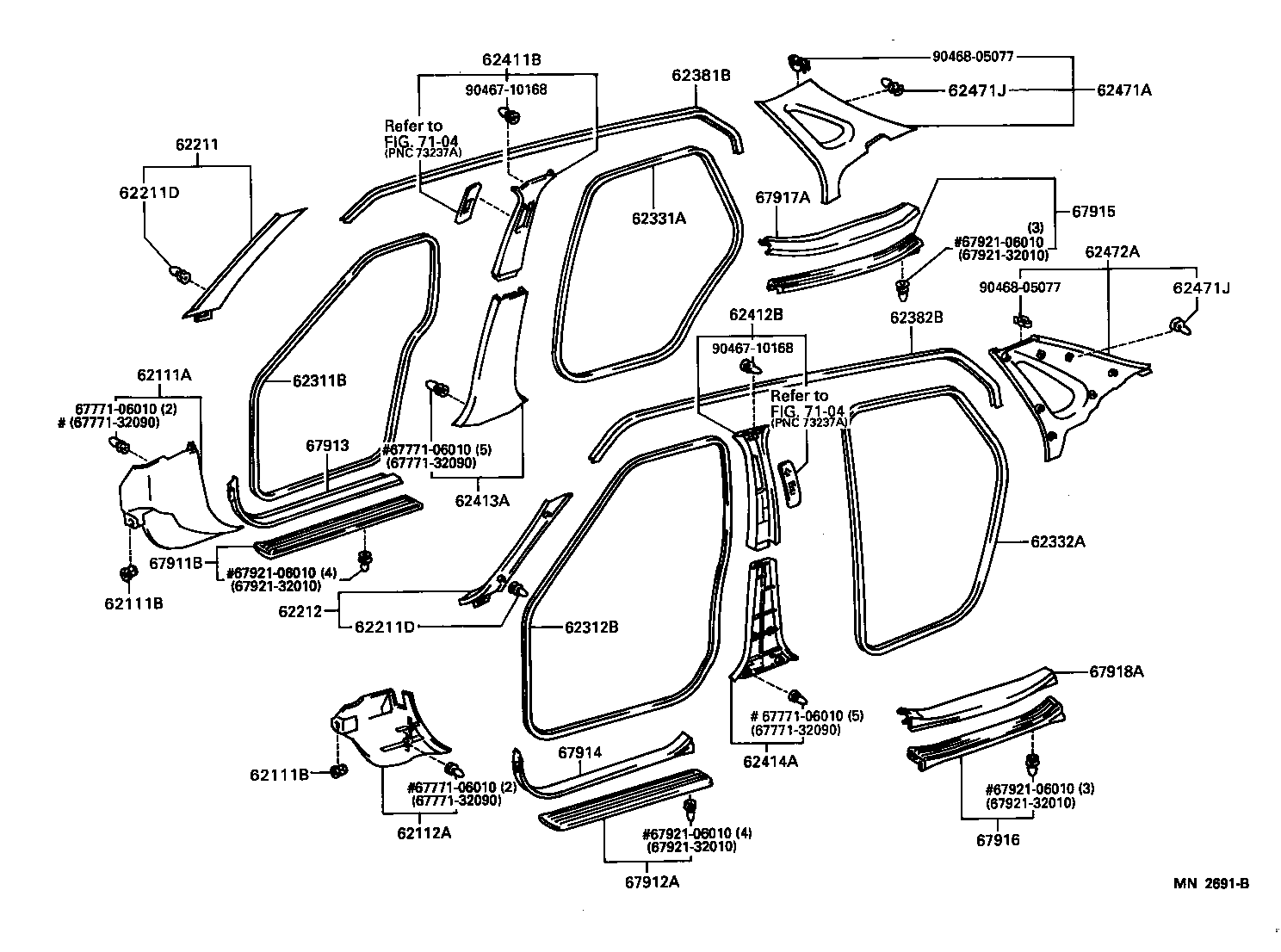 Toyota 62210-AC010-E0 GARNISH, FRONT PILLAR, RH