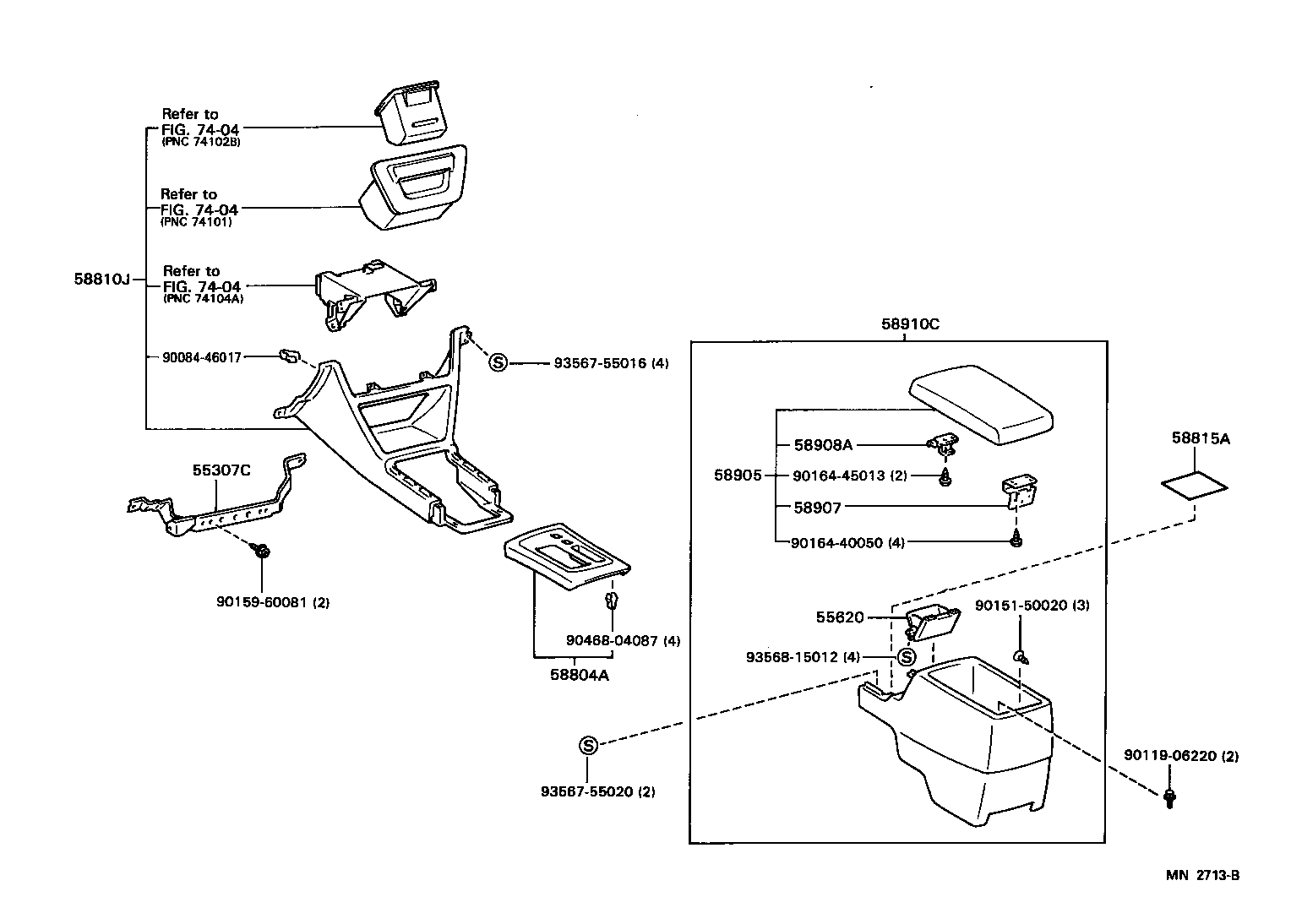 Toyota 58815-AC020 CARPET, CONSOLE BOX
