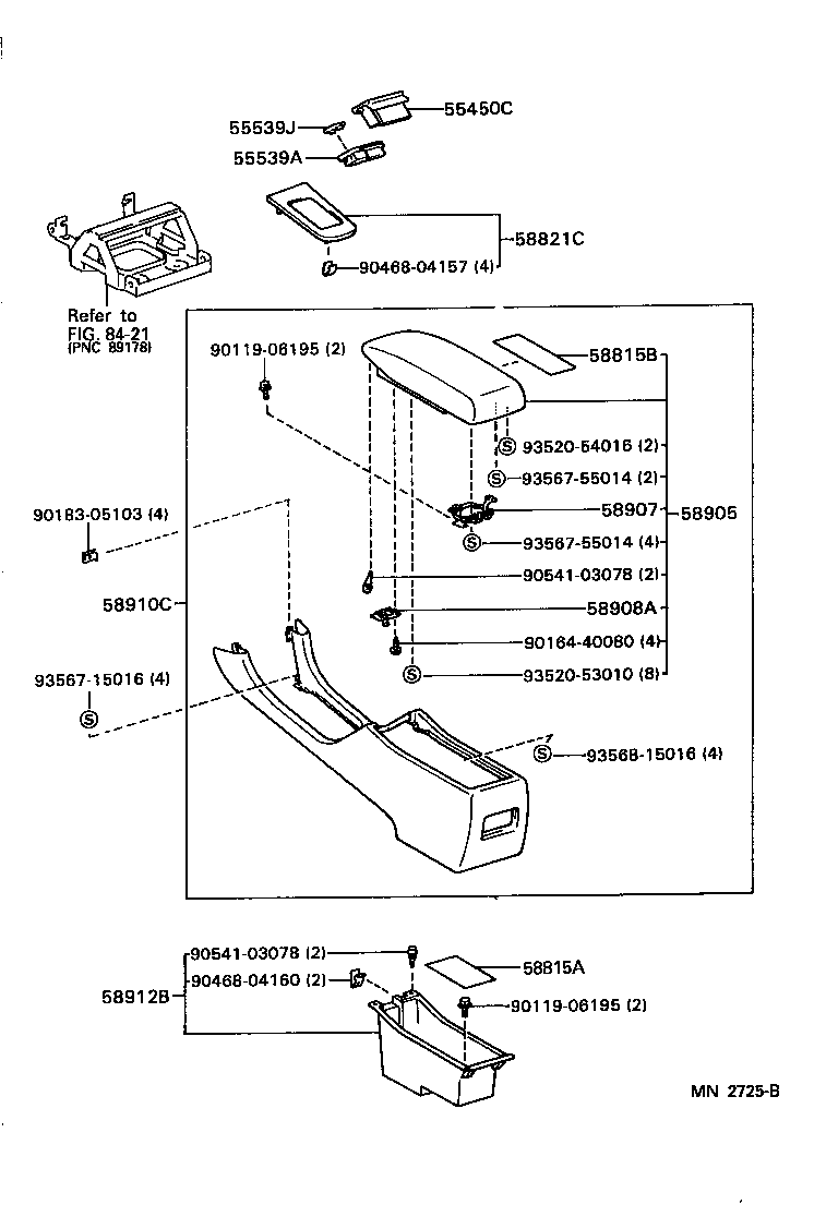 58804-33090 PANEL, CONSOLE, UPPER product image