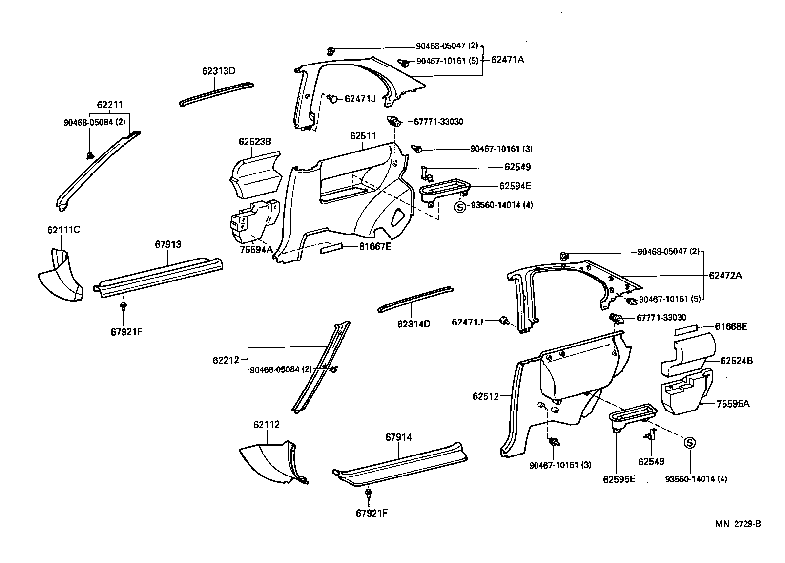 Toyota 62210-16010-B1 GARNISH, FRONT PILLAR, RH