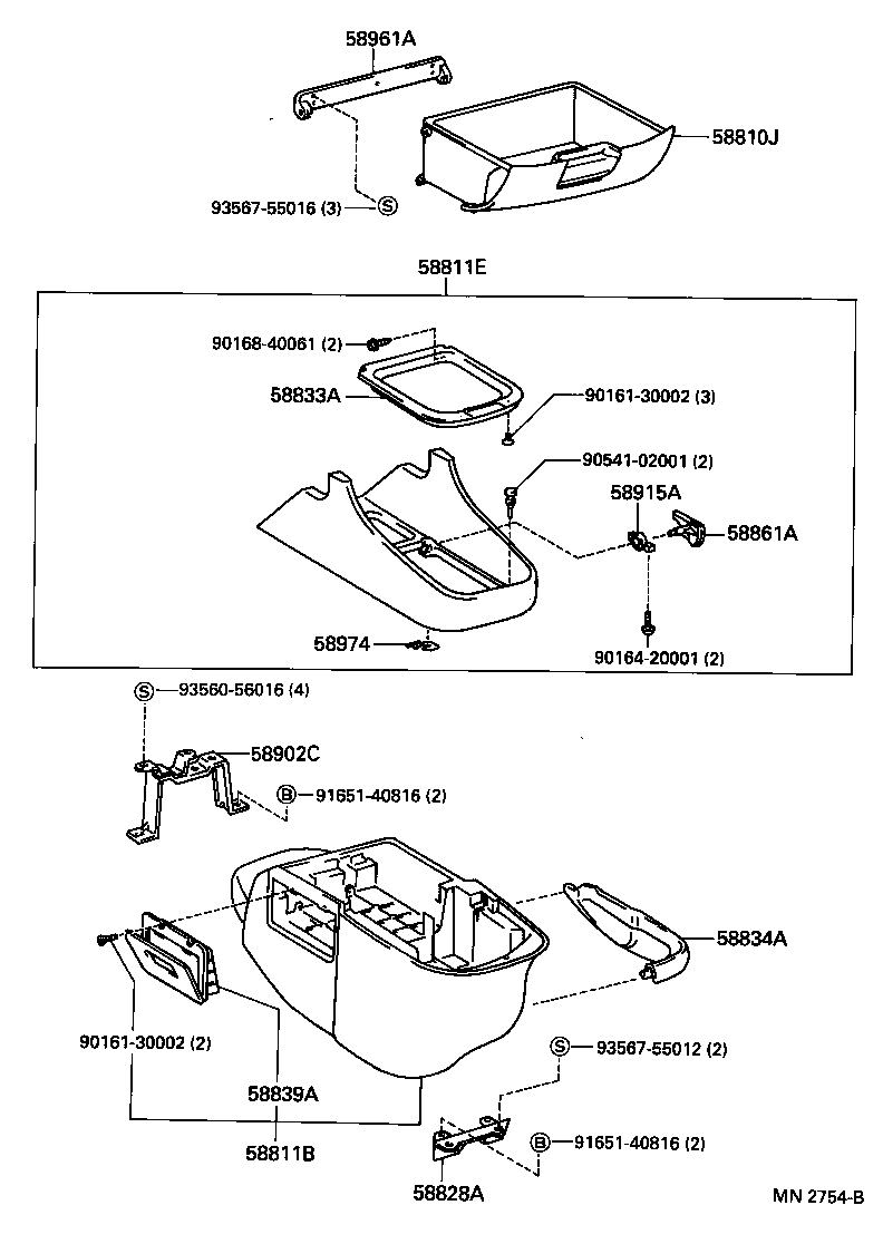 58902-28020 BRACKET SUB-ASSY, CONSOLE BOX MOUNTING product image