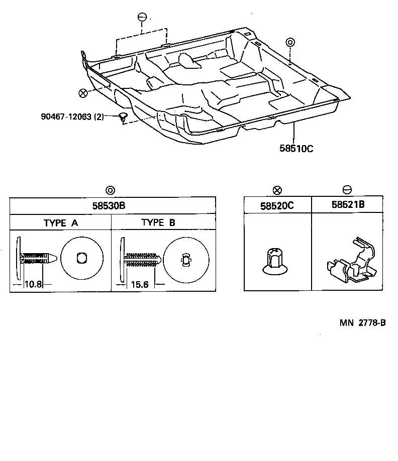 Toyota 58510-1G660-B0 CARPET ASSY, FRONT FLOOR, FRONT