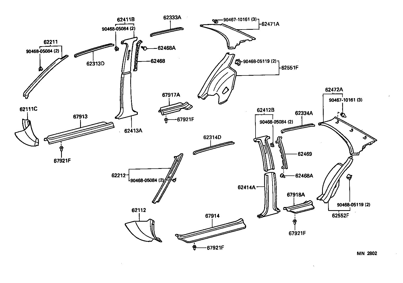 62333-16070-B0 TRIM, REAR DOOR OPENING, RH product image