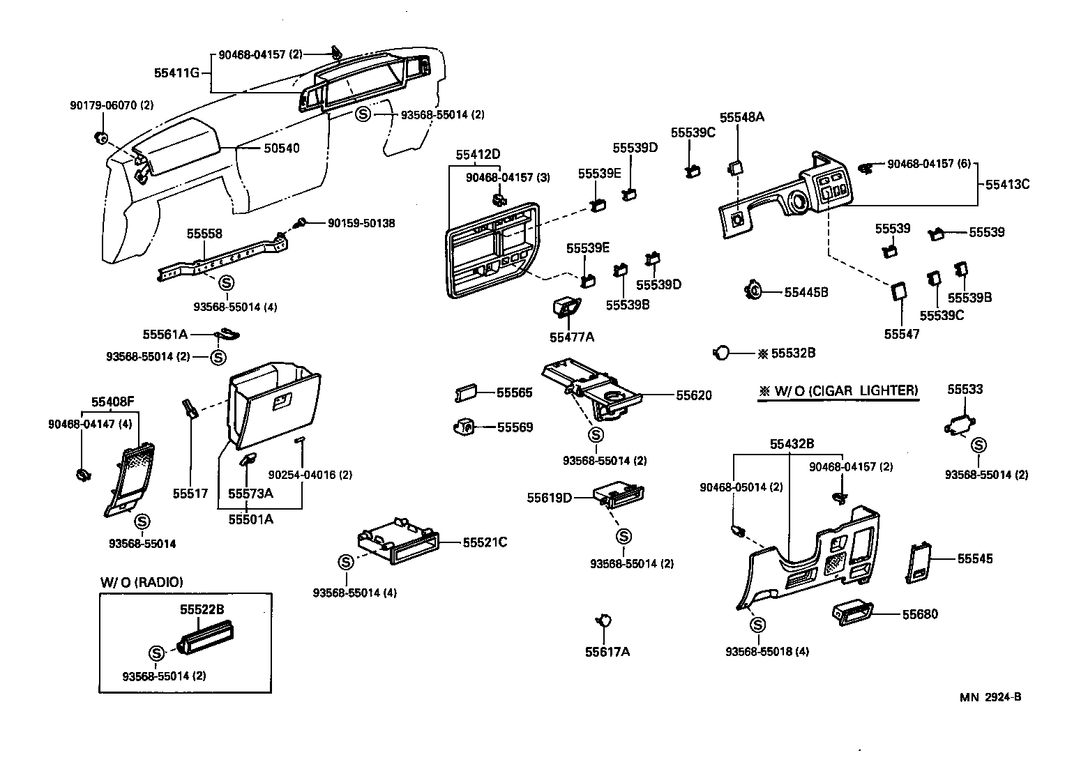 55306-60080 BRACE SUB-ASSY, INSTRUMENT PANEL, NO.1 product image