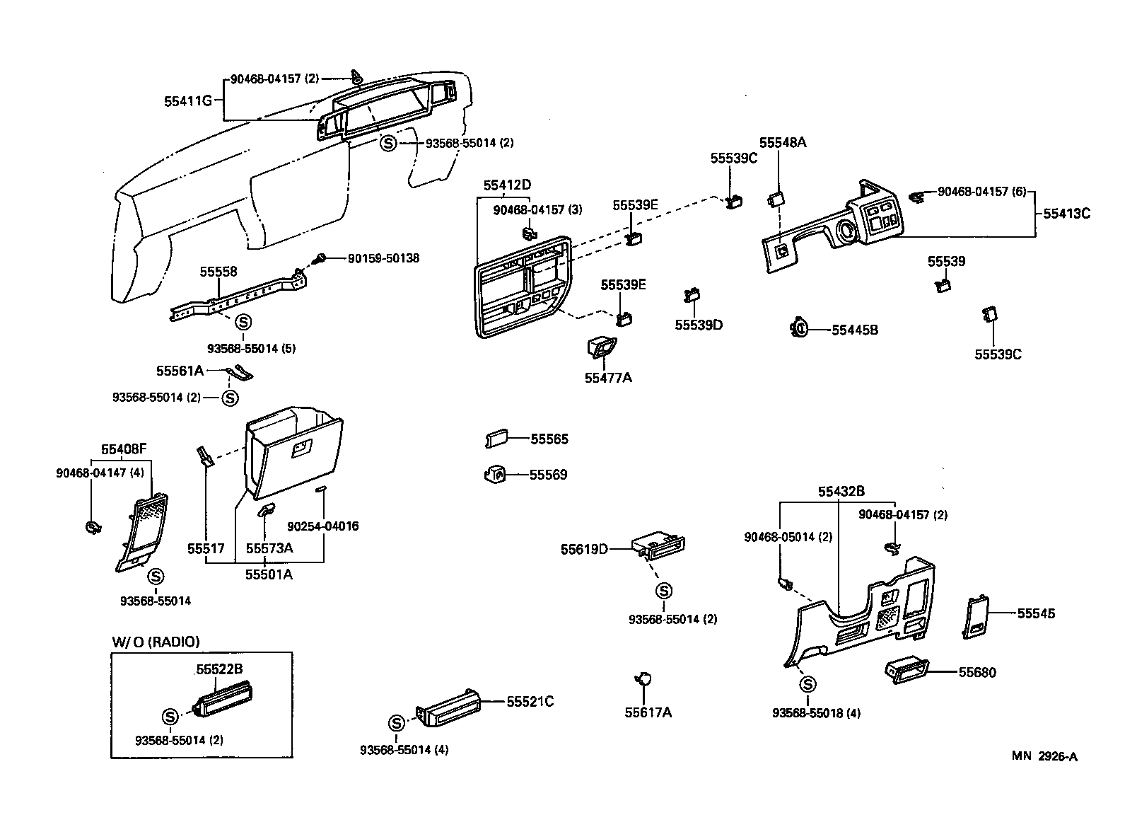 55307-60040 REINFORCEMENT SUB-ASSY, INSTRUMENT PANEL, LOWER product image