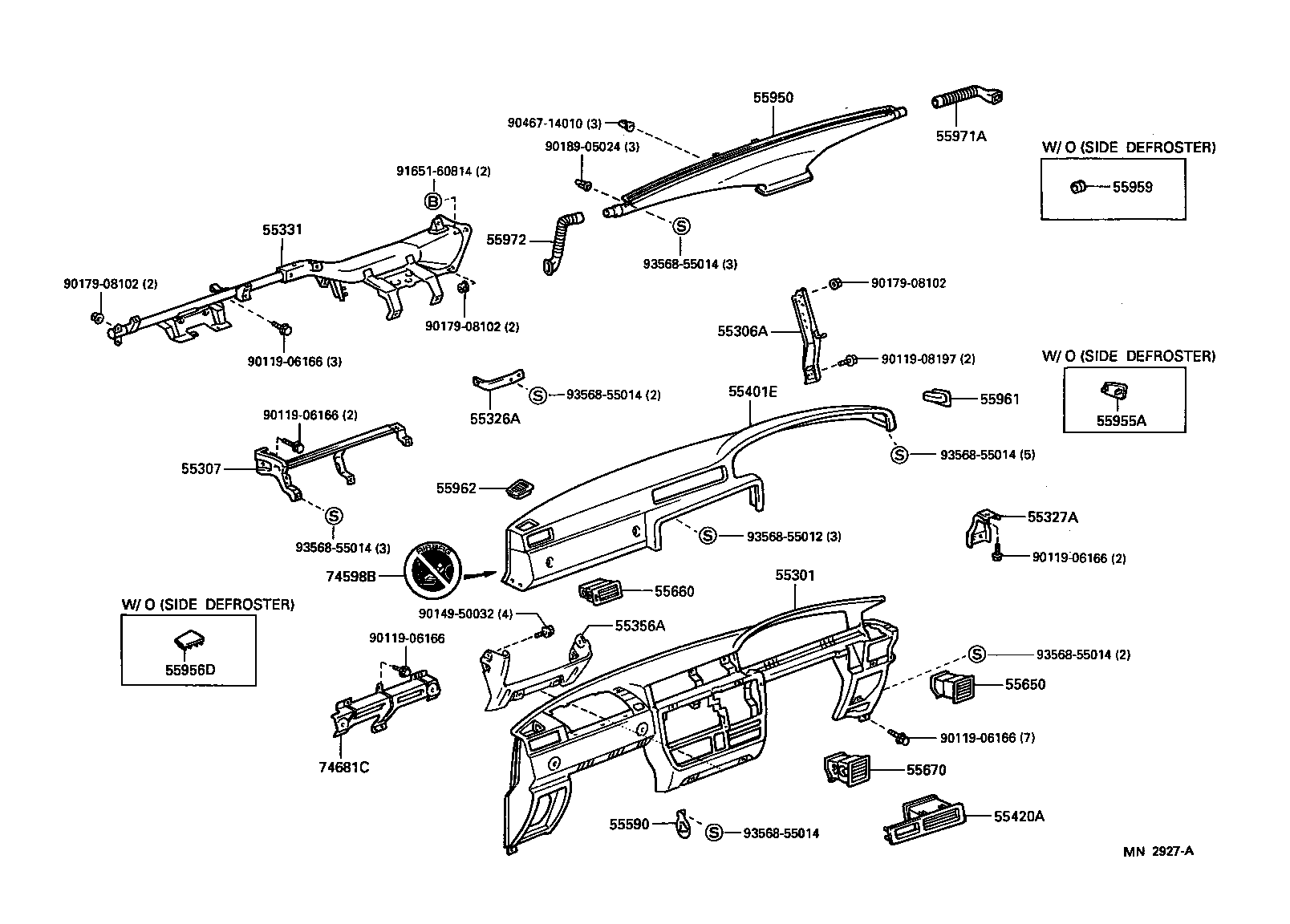 55307-60040 REINFORCEMENT SUB-ASSY, INSTRUMENT PANEL, LOWER product image