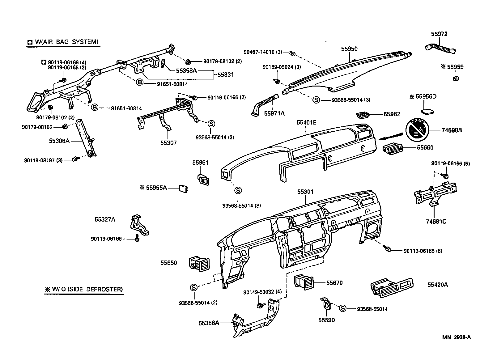 55307-60040 REINFORCEMENT SUB-ASSY, INSTRUMENT PANEL, LOWER product image