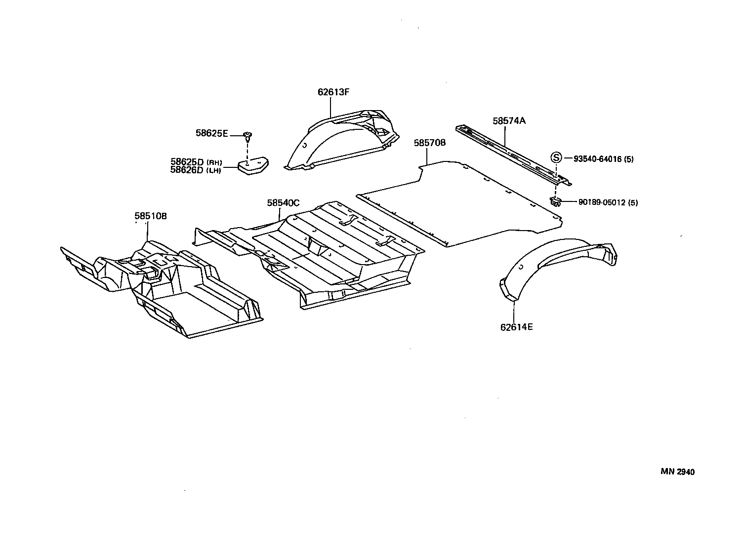 58521-60010 HOOK, FLOOR CARPET product image