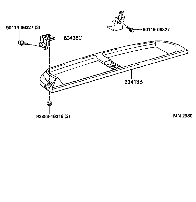 63438-25010 BRACKET, ROOM RACK, LOWER product image