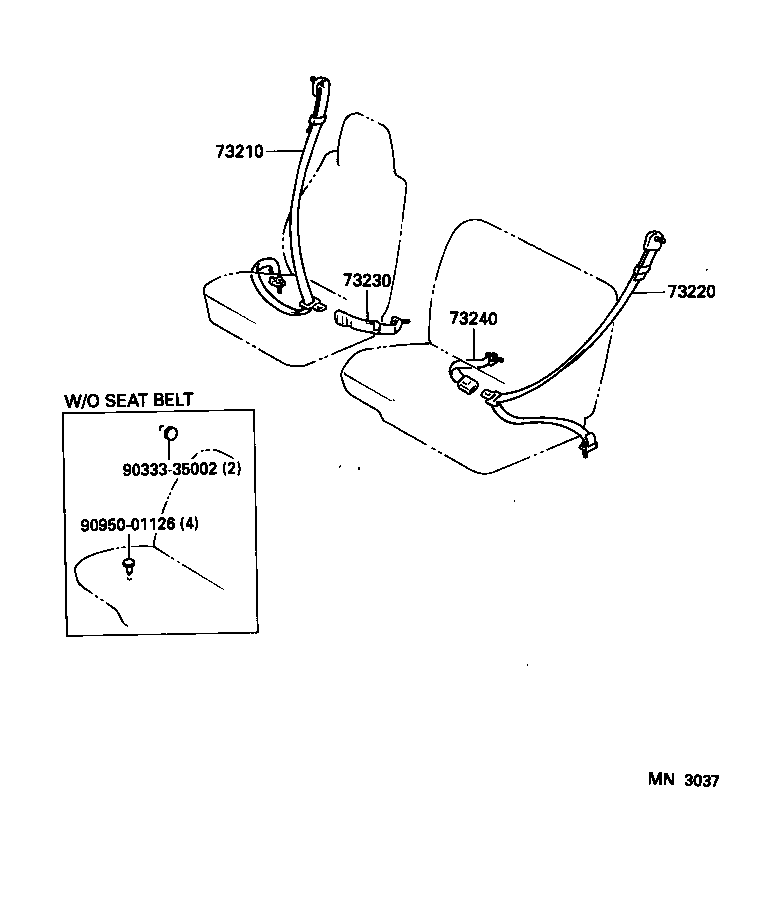 73223-37010 COVER, SEAT BELT RETRACTOR product image