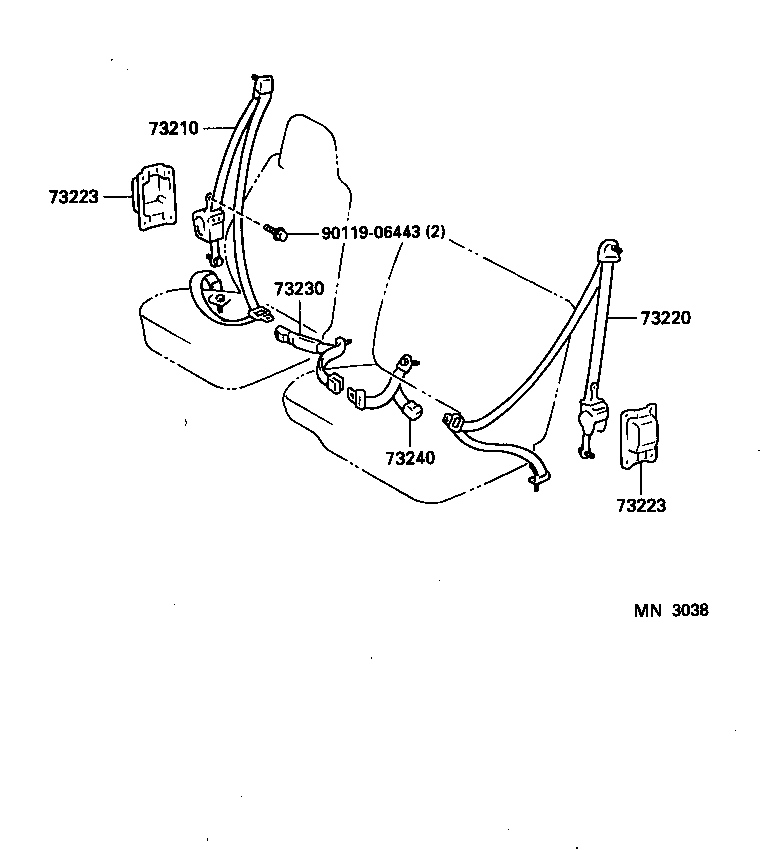 73223-37010 COVER, SEAT BELT RETRACTOR product image