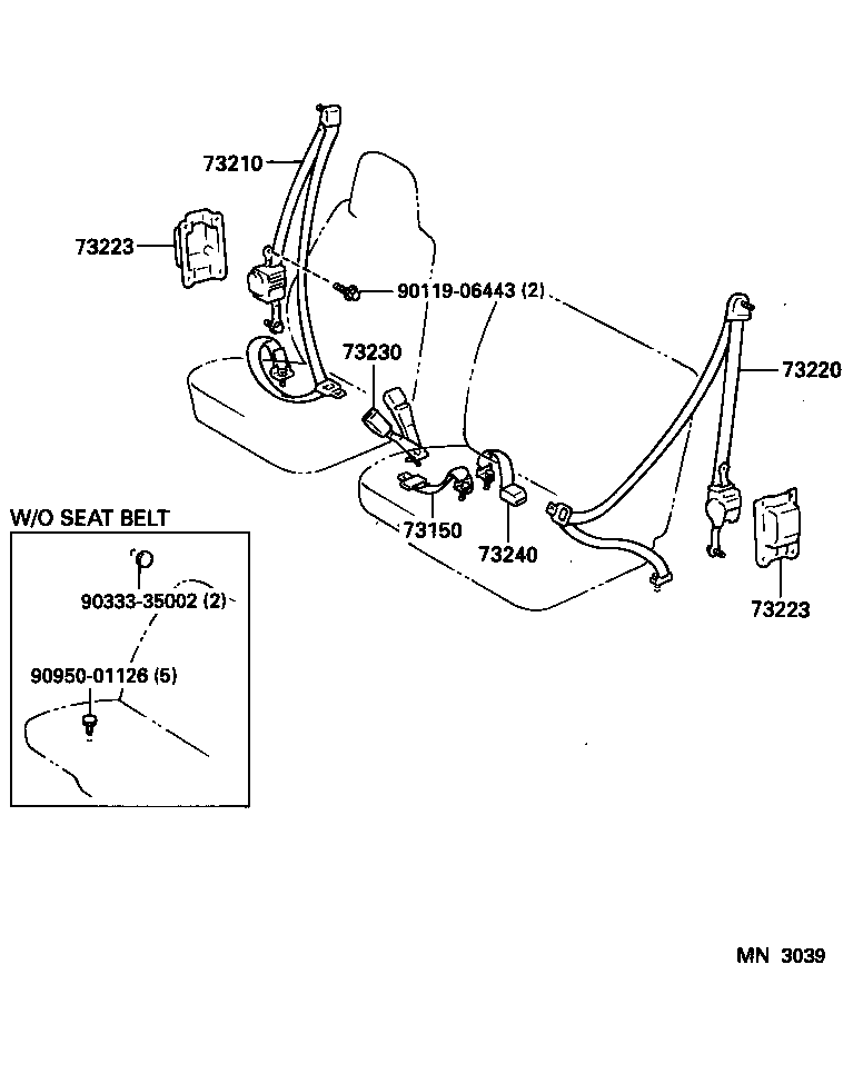 73223-37010 COVER, SEAT BELT RETRACTOR product image