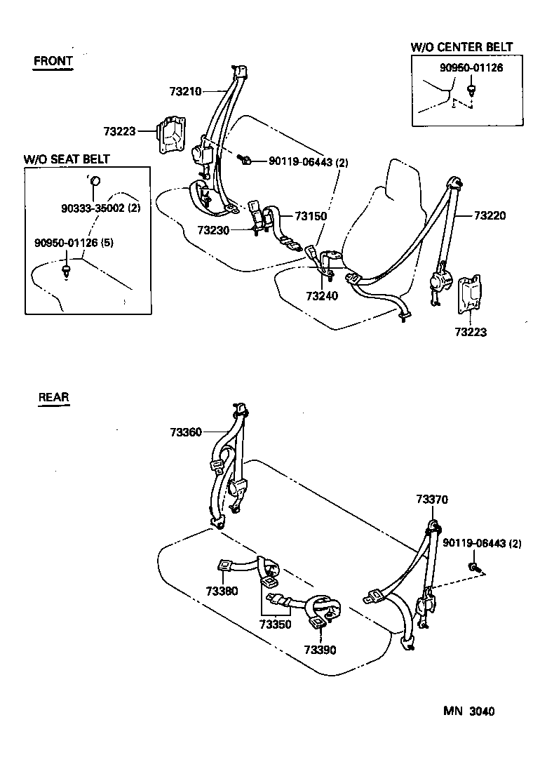 73223-37010 COVER, SEAT BELT RETRACTOR product image