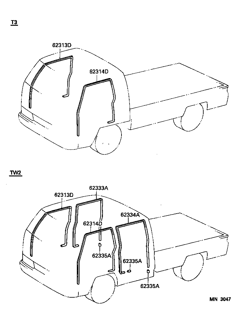 62313-37020-B0 TRIM, FRONT DOOR OPENING, RH product image