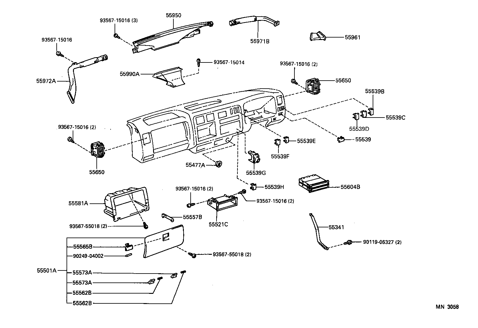 55307-37050 REINFORCEMENT SUB-ASSY, INSTRUMENT PANEL, LOWER product image