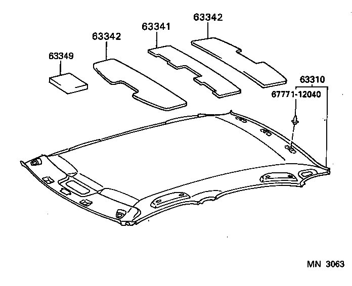 63310-07050-E1 HEADLINING ASSY, ROOF product image