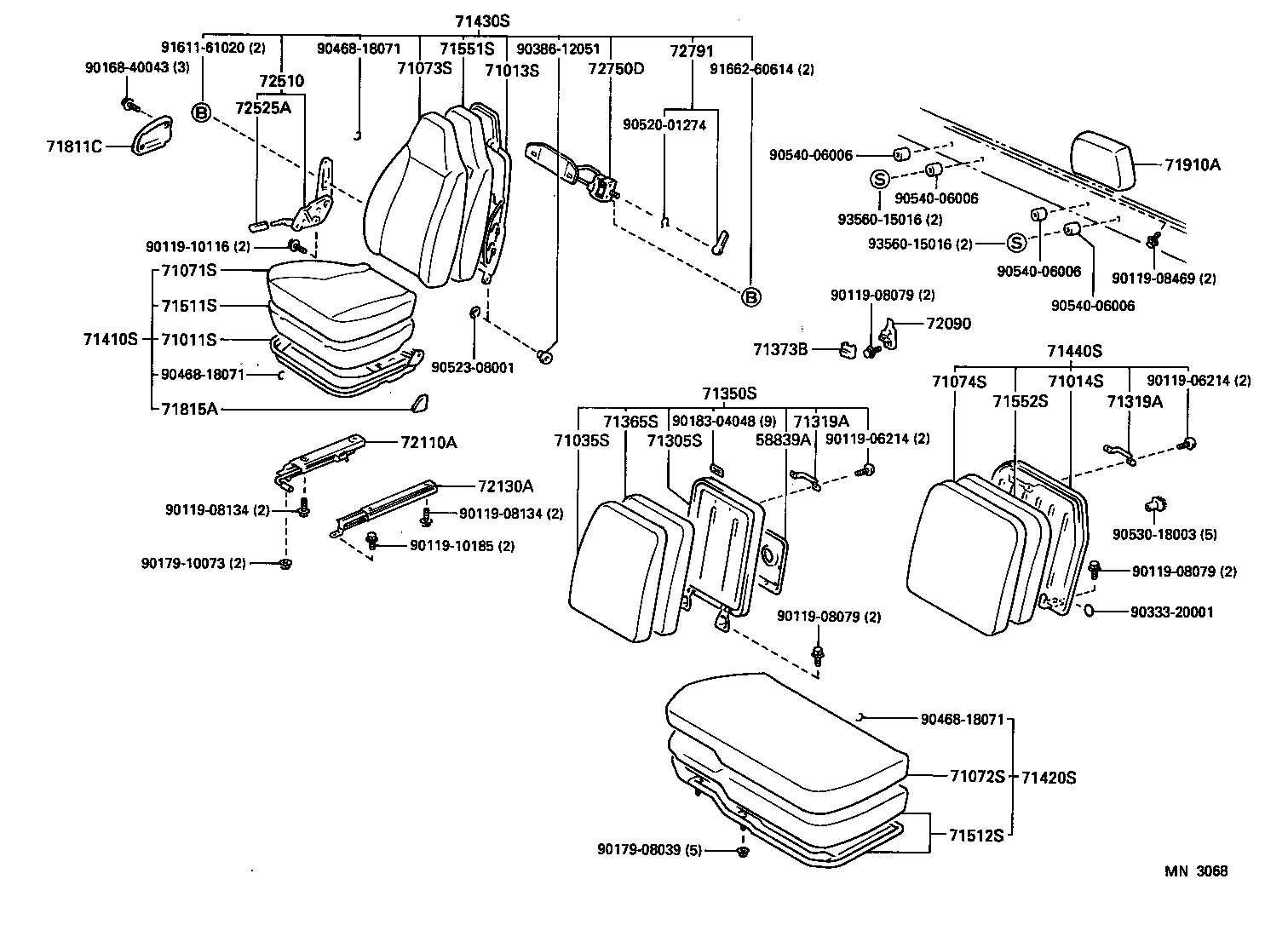71013-37060 FRAME SUB-ASSY, FRONT SEAT BACK, RH product image