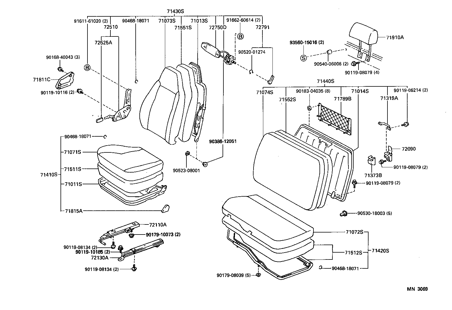 71013-37060 FRAME SUB-ASSY, FRONT SEAT BACK, RH product image