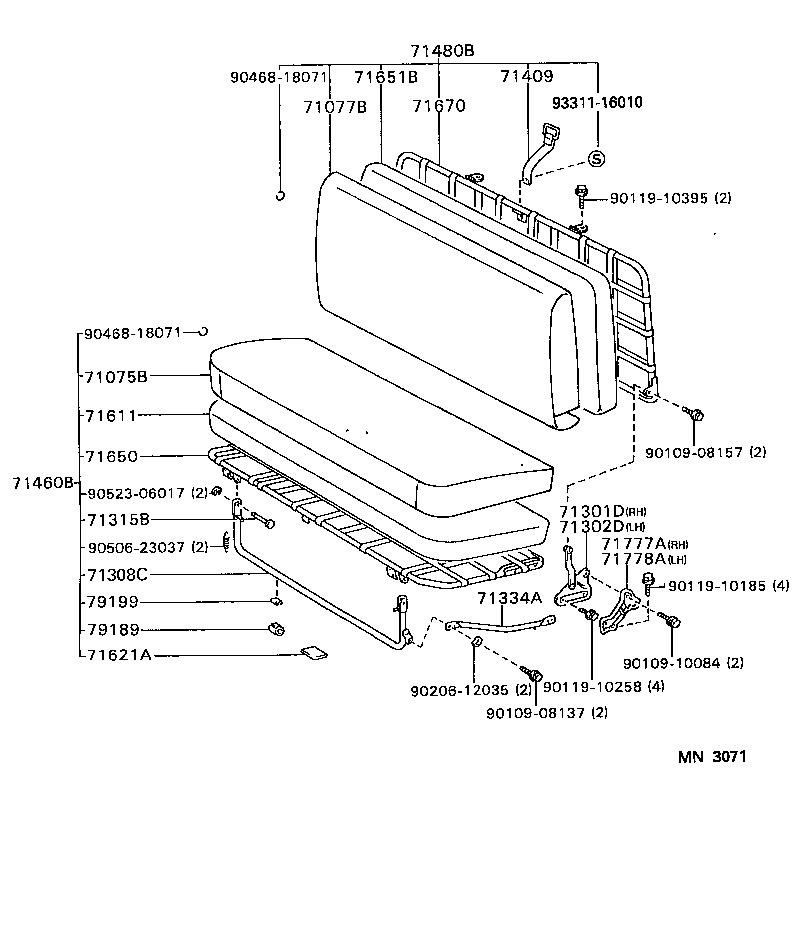 71013-37060 FRAME SUB-ASSY, FRONT SEAT BACK, RH product image