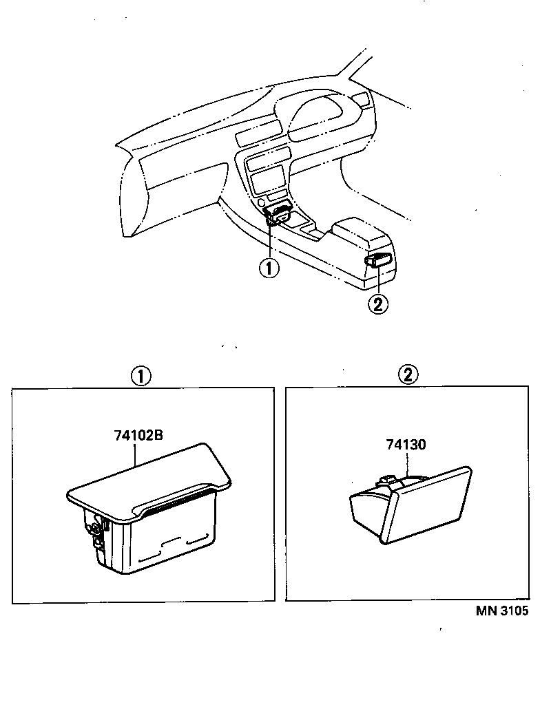 74102-12240-B0 BOX SUB-ASSY, FRONT ASH RECEPTACLE product image