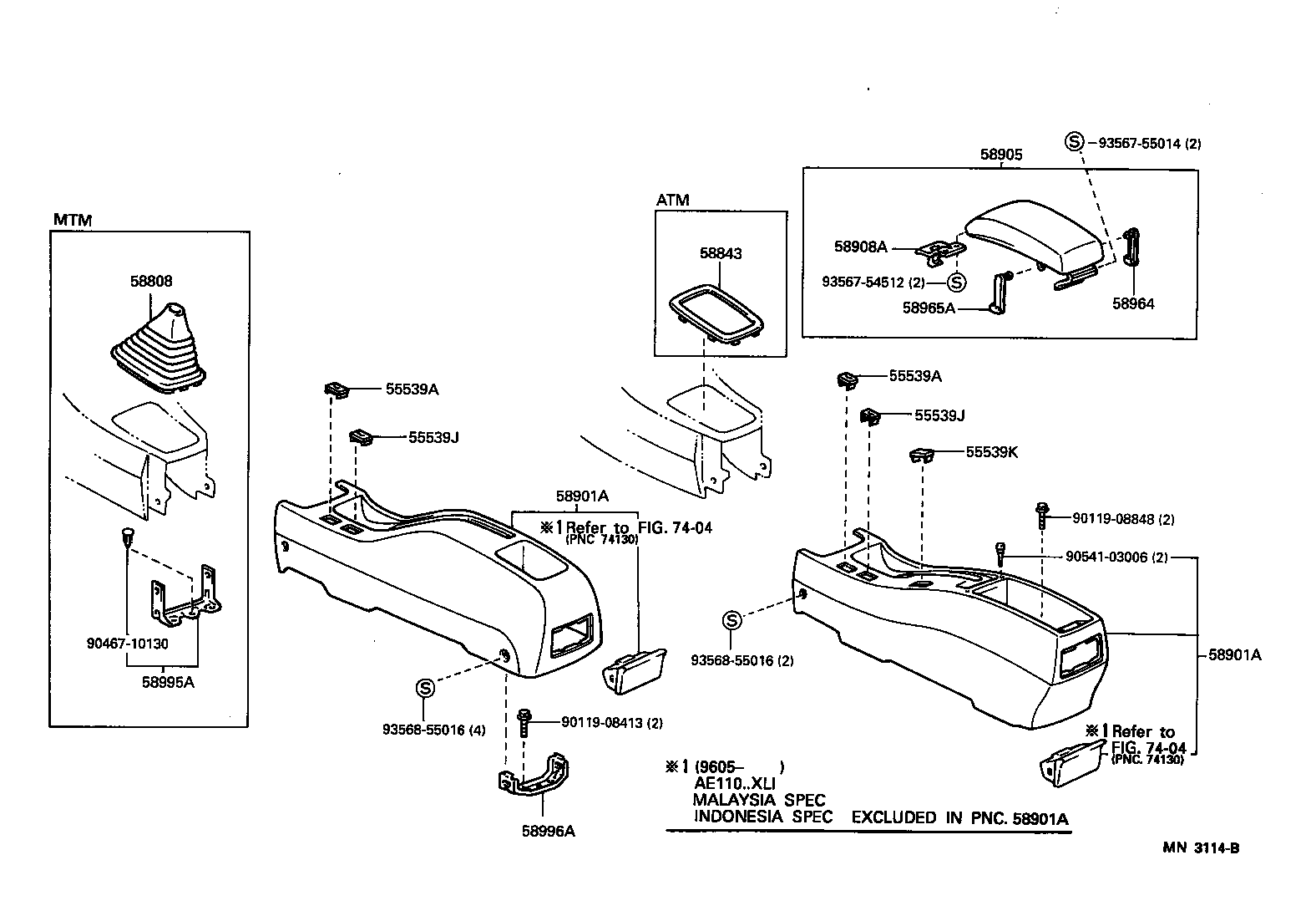 58905-12180-B0 DOOR SUB-ASSY, CONSOLE COMPARTMENT product image