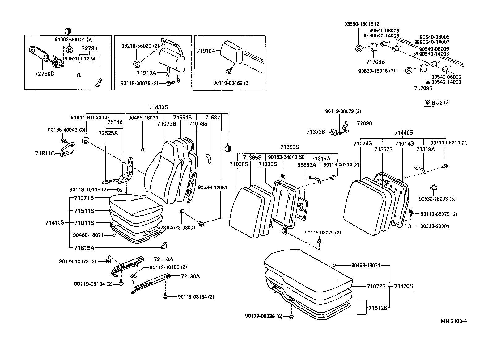 71501-37010 PAD, FRONT SEAT CUSHION, RH(FOR SEPARATE TYPE) product image