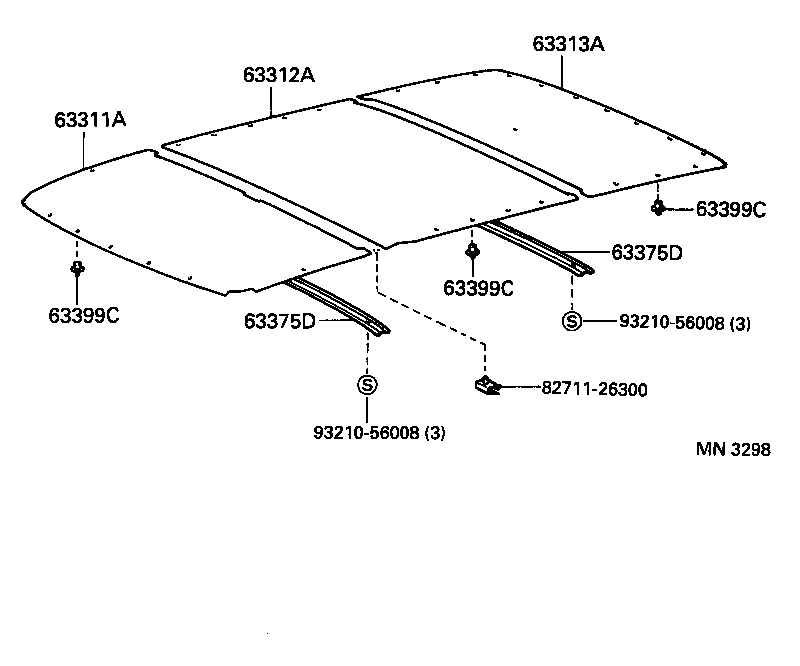 63341-26070 PAD, ROOF SILENCER, NO.1 product image