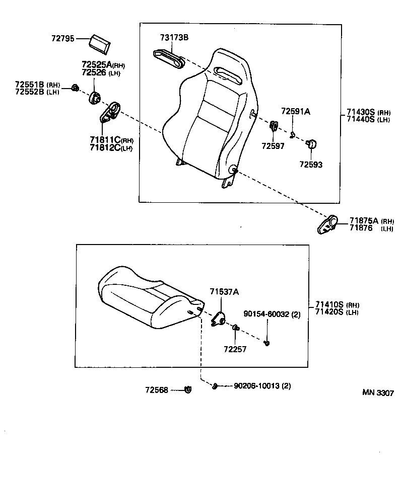 71073-2G500-B0 COVER, FRONT SEAT BACK, LH(FOR SEPARATE TYPE) product image