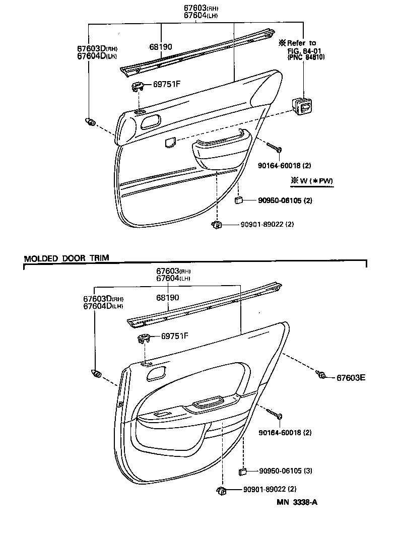 67003-12740 PANEL SUB-ASSY, REAR DOOR, RH product image