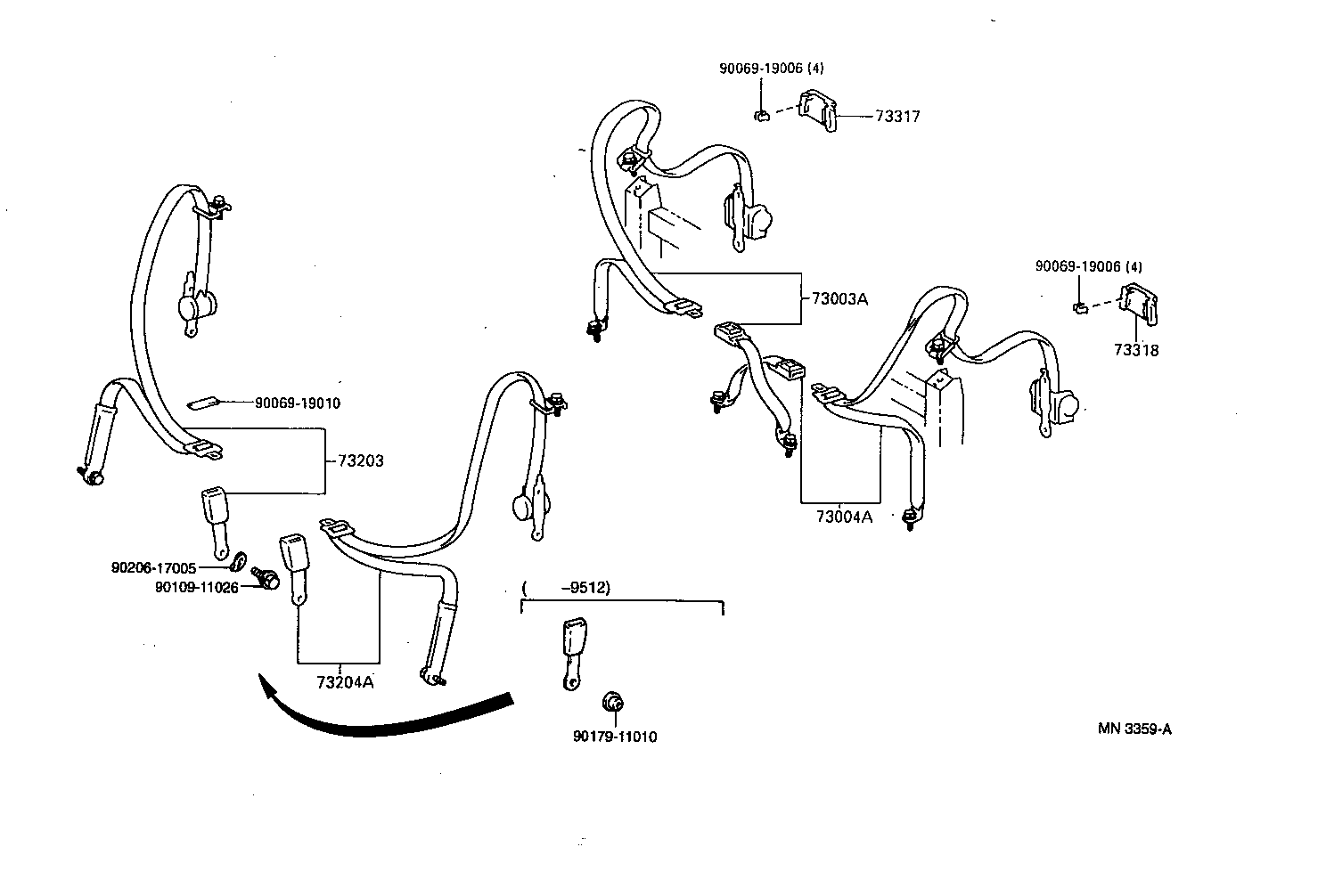 73210-20751-C0 BELT ASSY, FRONT SEAT OUTER, RH product image