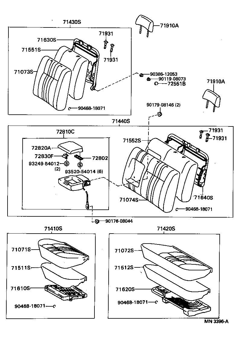 71620-34020 SPRING ASSY, FRONT SEAT CUSHION, LH(FOR SEPARATE TYPE) product image