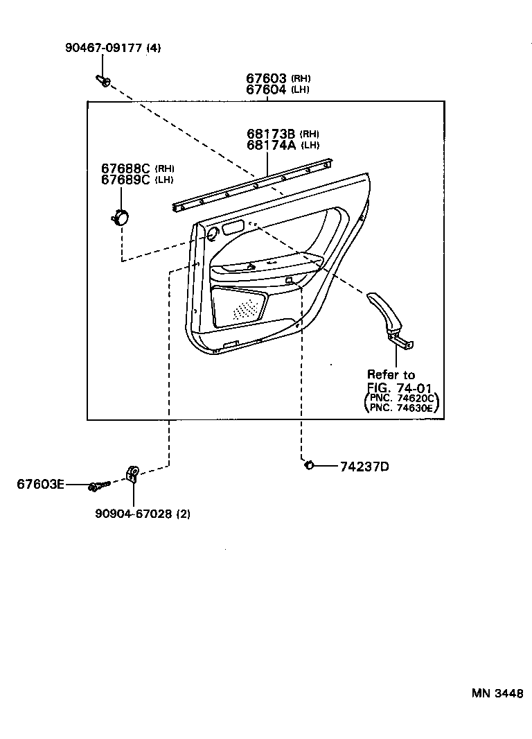 67003-30530 PANEL SUB-ASSY, REAR DOOR, RH product image