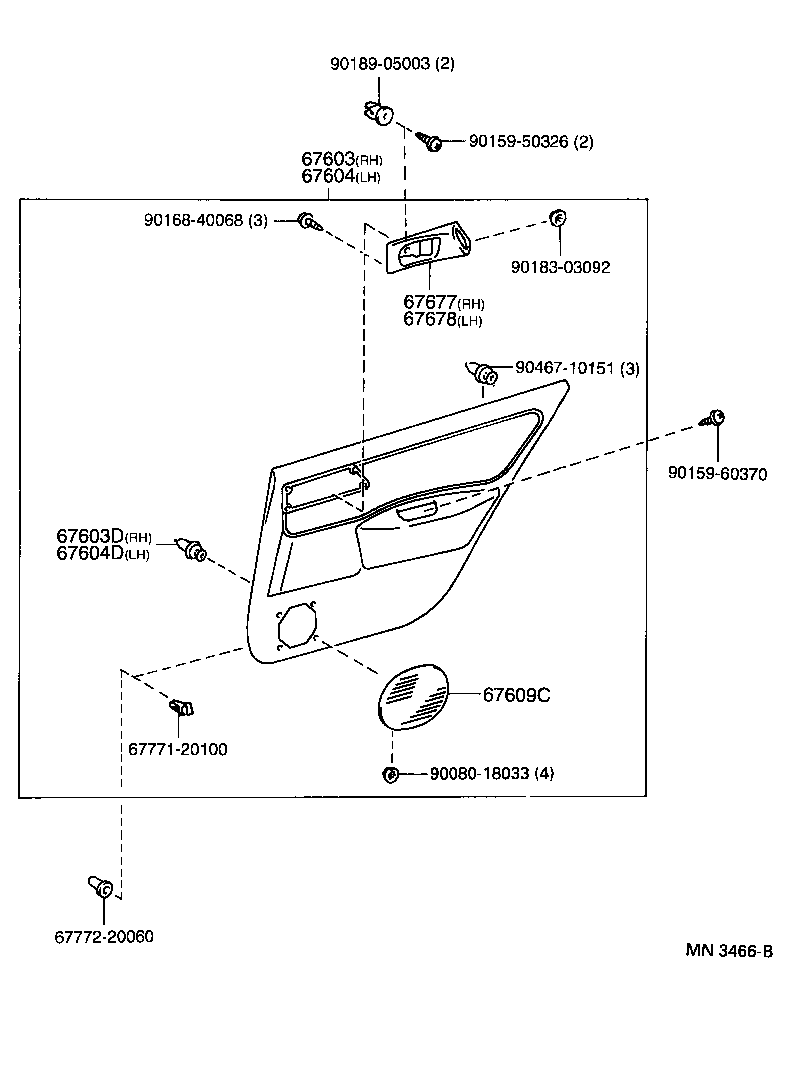 67003-05010 PANEL SUB-ASSY, REAR DOOR, RH product image