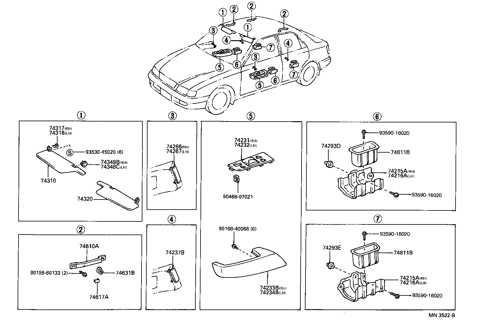 74232-05040 PANEL, FRONT ARMREST BASE, UPPER LH product image