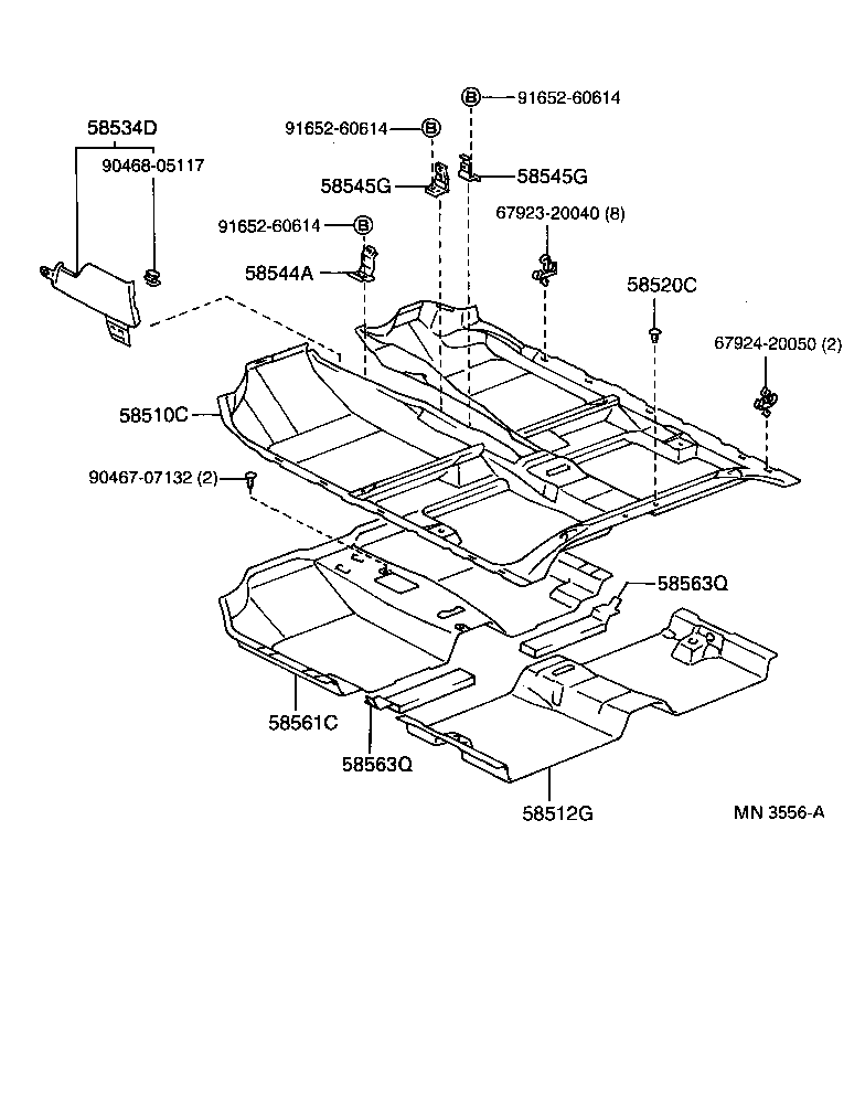 58544-20060 BRACKET, FLOOR CARPET, LH product image