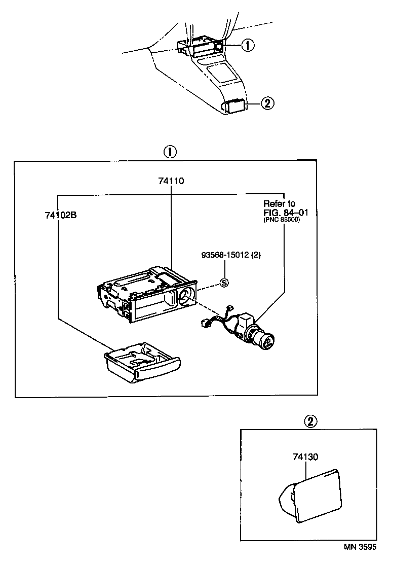 74110-10160 RECEPTACLE ASSY, INSTRUMENT PANEL ASH product image