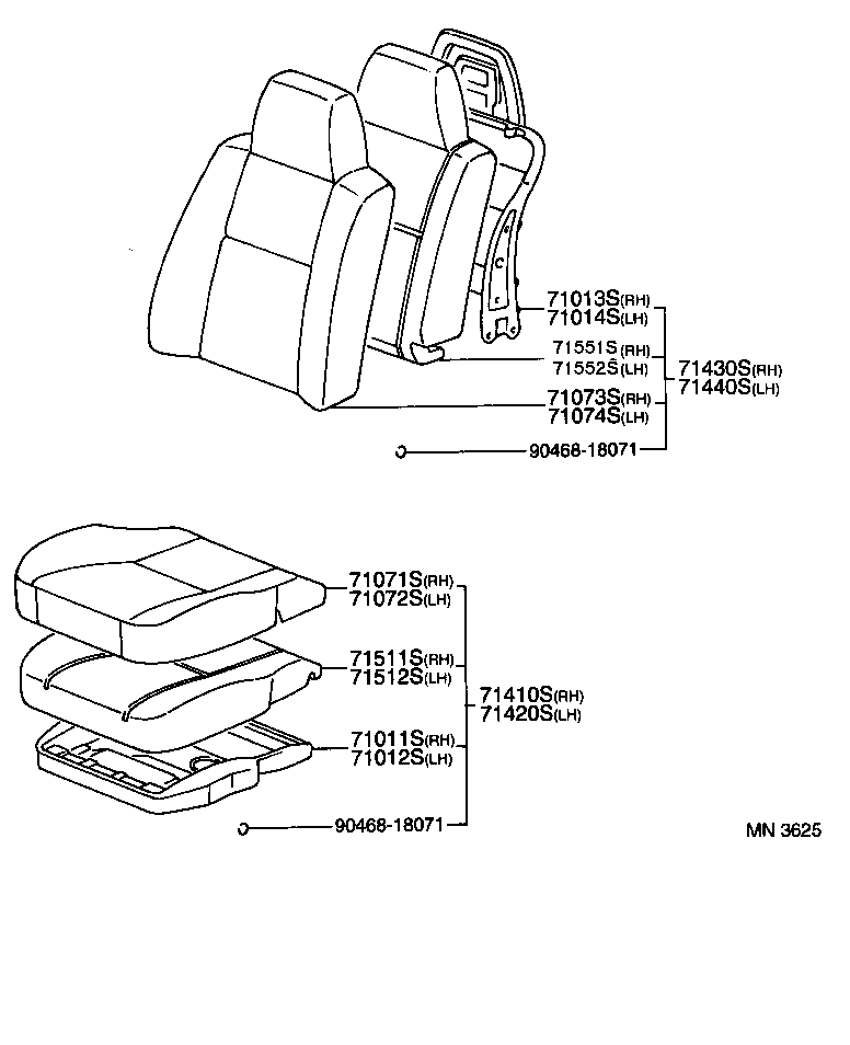 71013-10210 FRAME SUB-ASSY, FRONT SEAT BACK, RH product image